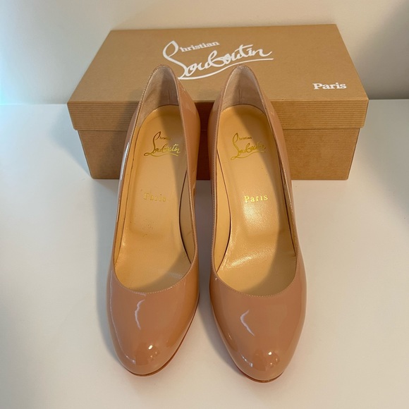 Christian Louboutin Simple Pump in 85mm nude patent leather size 37.5 - Picture 3 of 9